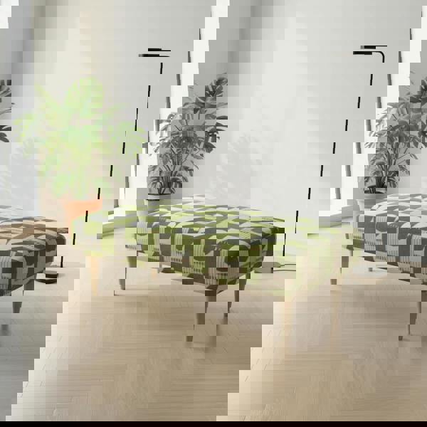 ISTOOLS Solid Base Fabric Footstool – UK Made Designer Bench for Living Room & Lounge