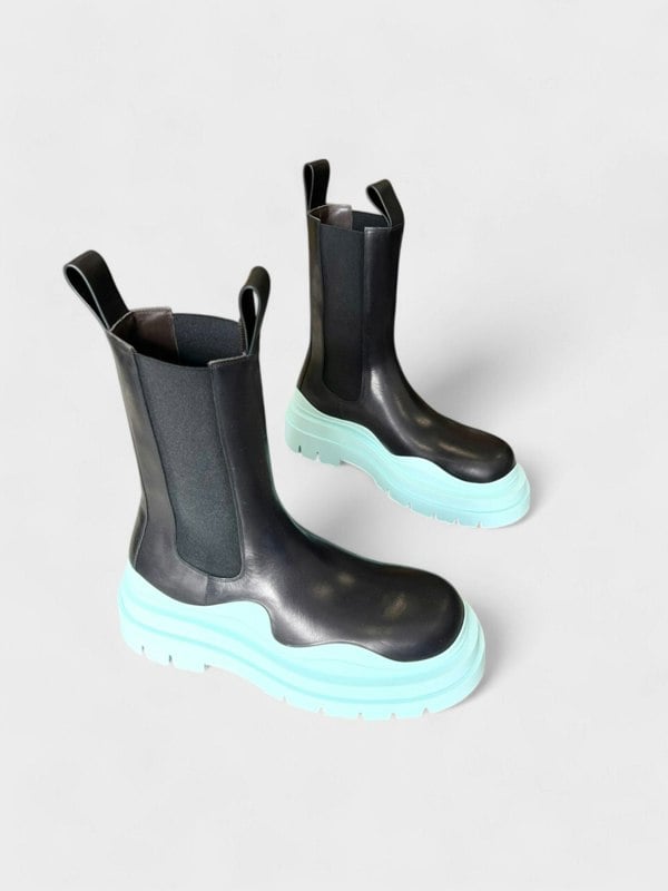 Bottega Veneta Tire Cropped Boot Black Blue - Supplied FashionBottega Veneta