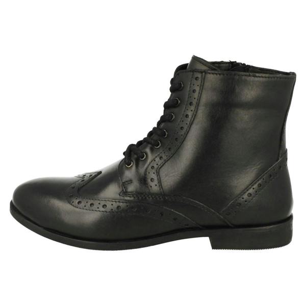 Leather Collection Ladies Leather Collection Brogue Lace Up Detailed Boots F4456