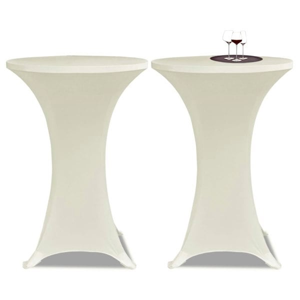 Berkfield Standing Table Cover �_�”�_80cm Cream Stretch 2 pcs