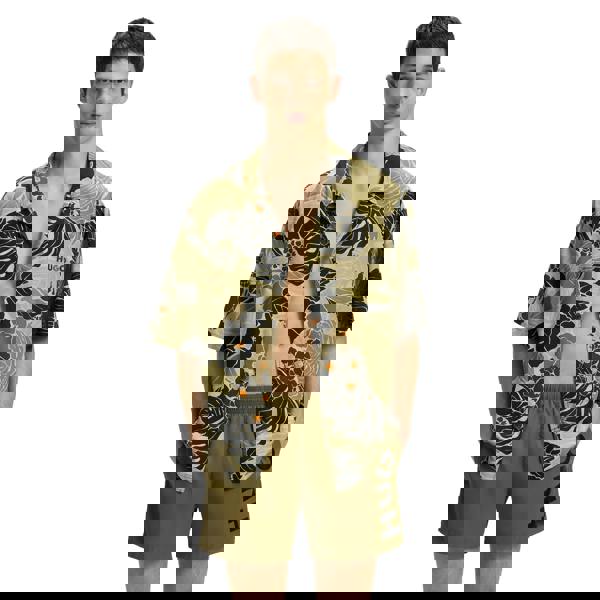 Hugo Boss Mens Floral Pattern Shirt - Green - 