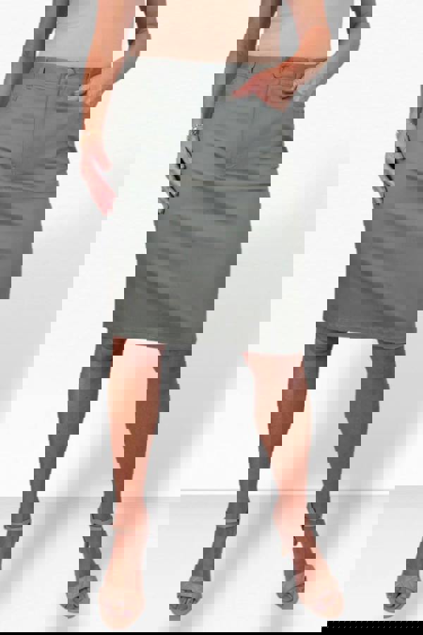 Paulo Due Women's Stretch Cotton Pencil Skirt Knee Length