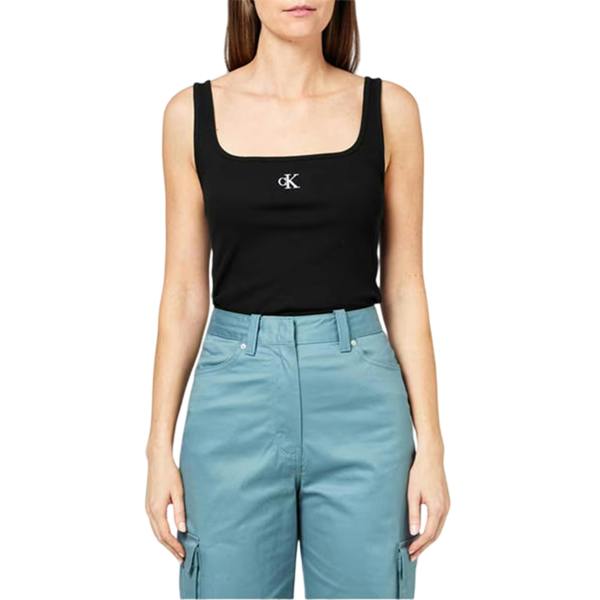 Calvin Klein Womens/Ladies Monogram Cotton Jersey Tank Top - Black - 