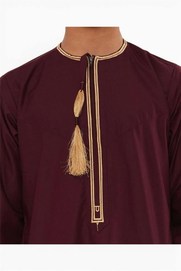 Infinity Leather Kids Boys Ramadan Moroccan Thobe Robe Emirati Eid Jubba- TT-003