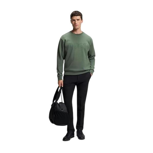 Boss Mens Salbo Cotton Sweatshirt - Green - 