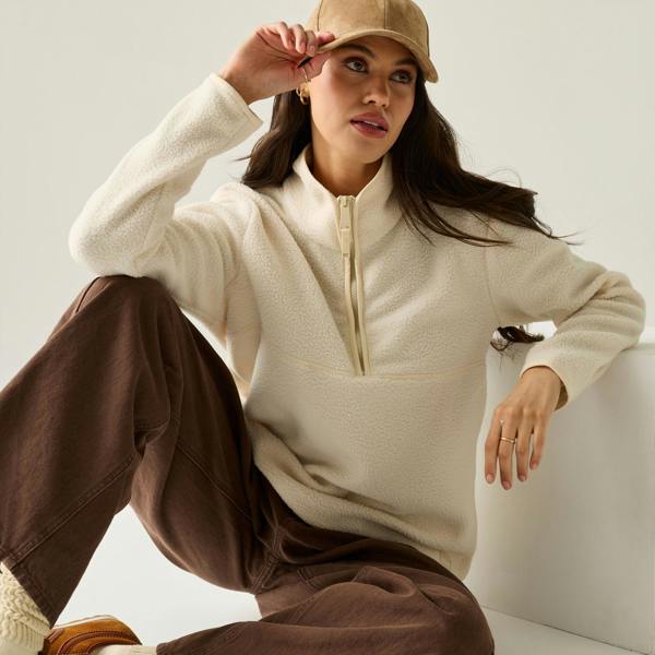 Regatta Womens/Ladies Frankie Borg Half Zip Fleece - Light Vanilla - 