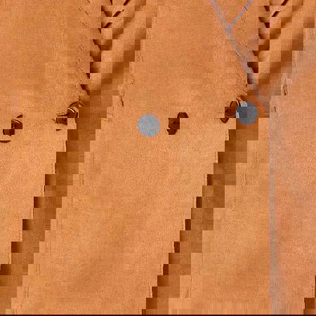 Brown | Suede Texture 3/4 Sleeve Cropped Trench Coat
