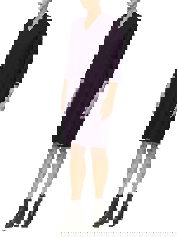 PennyPlain High Back V-neckline Dress - Blackcurrant