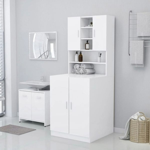 Berkfield Washing Machine Cabinet White 71x71.5x91.5 cm