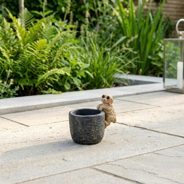 Garden Greatness Playful Dog Sunglass Plant Pot Hanger