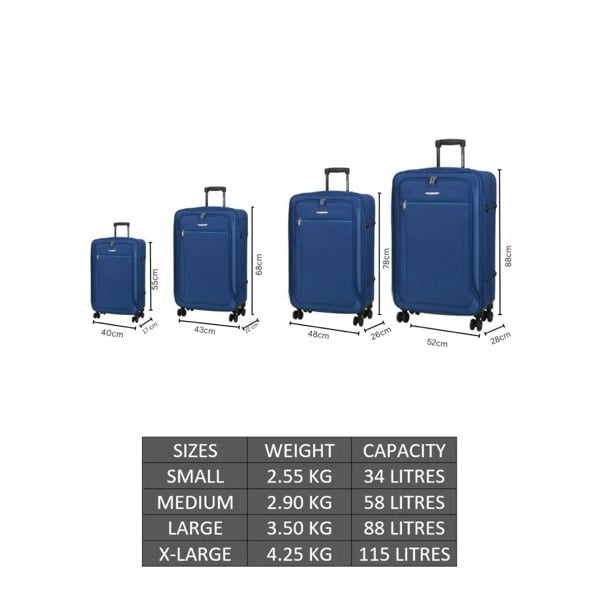 Snowball Lightweight Suitcase 4 Spinner Wheels Expandable Luggage