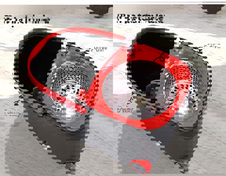 Cleanflo Spin Bucket Set Wet Dry Stainless Steel 360Â° Rotating 2 Floor Mop Head