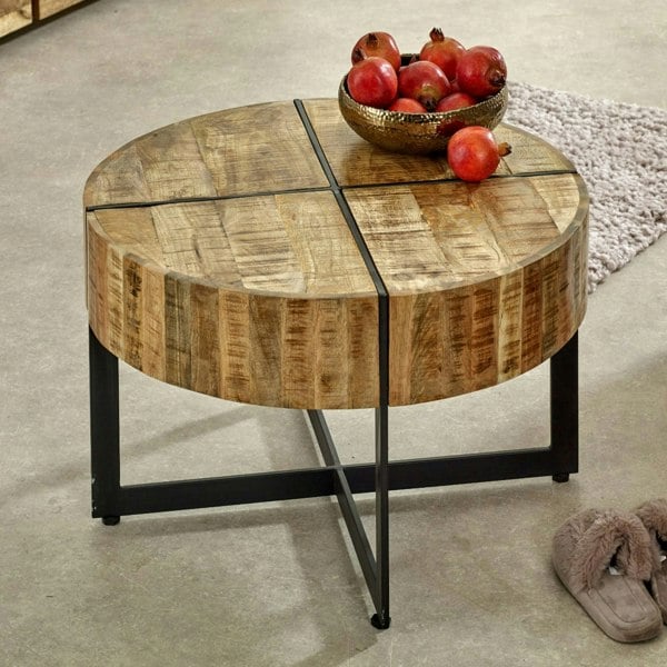 IH Design Valor Mango Wooden Coffee Table With Metal Legs
