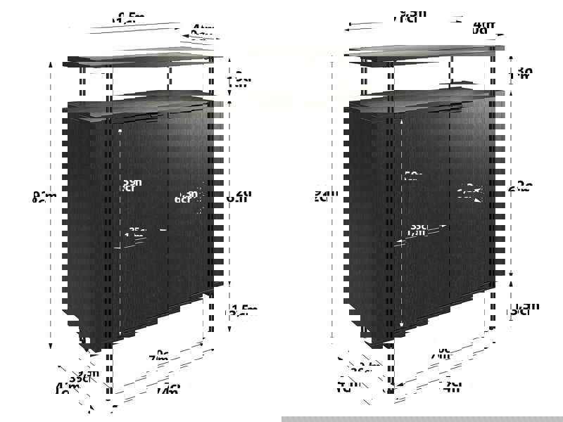 Dorel Home Wainwright Bar Cabinet in Black Oak