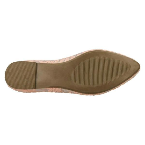 Spot On Ladies Spot On Flowery Ballerinas