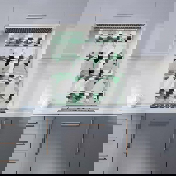 Warren Reed - Designer Geometric Grey Green Kitchen Splashback