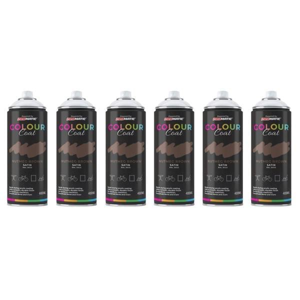 Colour Coat 6X Nutmeg Brown RAL 8025 Satin Spray Paint 400ml