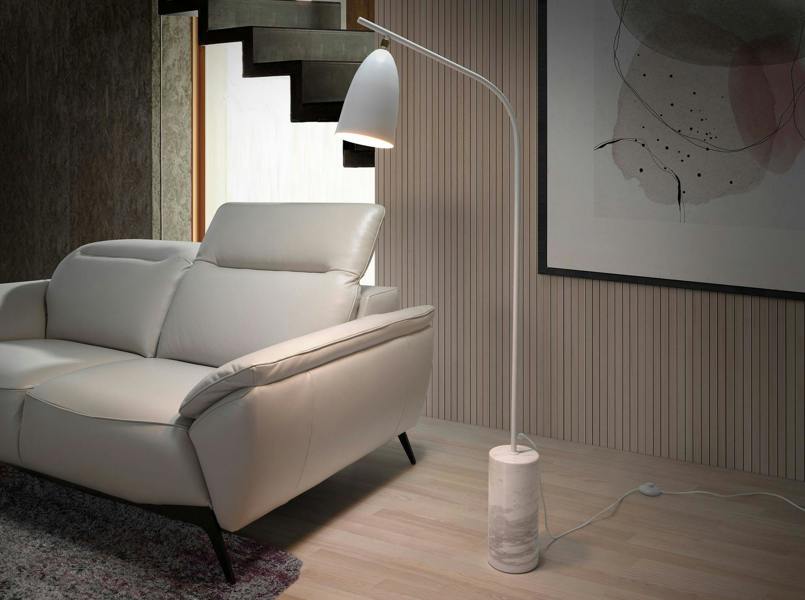 Angel Cerdá Marble and White Steel Floor Lamp 8036