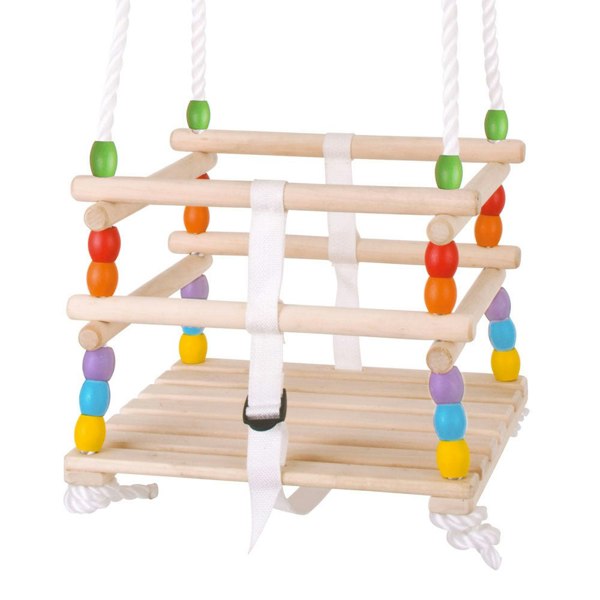 Bigjigs Toys Wooden Cradle Swing With Adjustable Rope (Up To 1.12M)