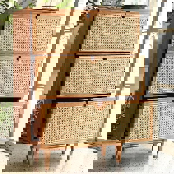 Pavia Chests Of Drawers, Natural Rattan & Oak-Weilai Concept-Weilai Concept