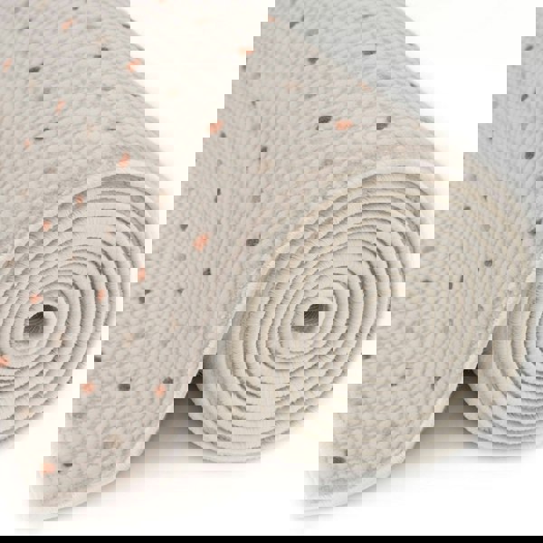 Living Room rug, dots, practicality in mind, the rug is anti-allergic.