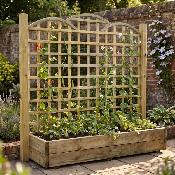 Premier Garden Supplies Standard Triple Dome Top Fence Panel Topper 6ft x 1-5ft Garden Trellis Decorative Cloud Lattice Privacy Divider - Wood - 3, 4 or 5 - 5 Pack Height: 5ft x Width: 6ft (182.8cm) x 5 Pack