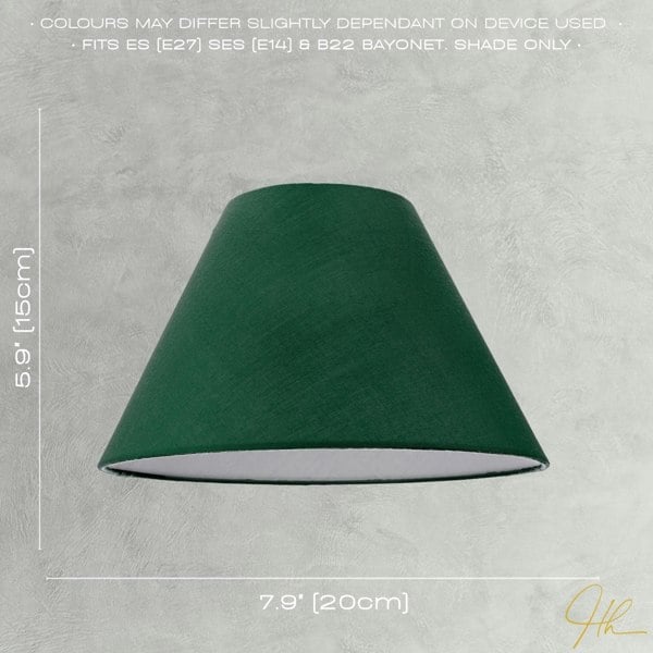 Traditional 8 Inch Forest Green Cotton Fabric Coolie Lamp Shade Image 6