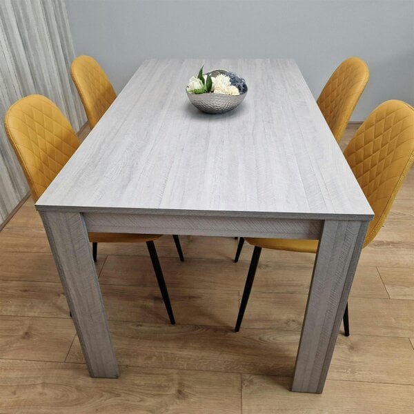 Kosy Koala Dining Table Set With 4 Mustard Gem Pattern Chairs Dining Room Furniture