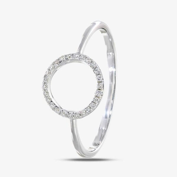T. H. Baker 9ct White Gold Diamond Open Circle Ring DR1507W