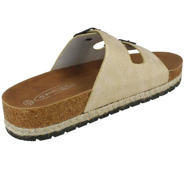 Spot On Ladies Spot On Double Strap Mules F10898