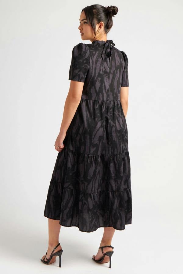 Urban Bliss Black Tie Dye Smock Dress