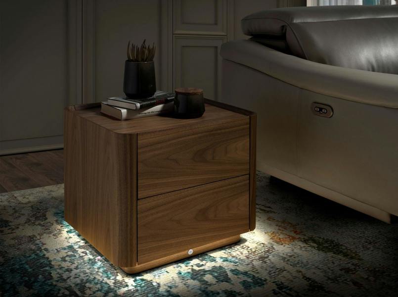 Angel Cerdá Walnut bedside table with lighting 7165