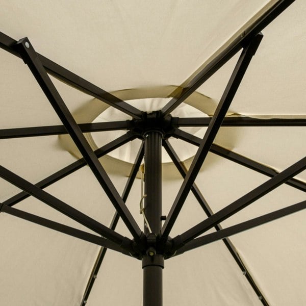 Monstershop Cream 2.7m LED Tilt Parasol