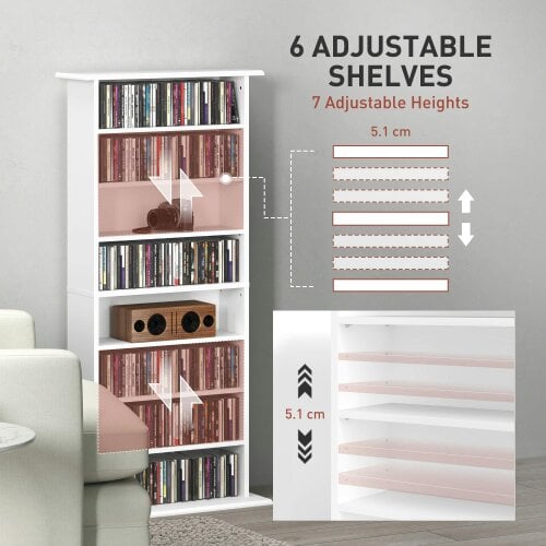 Wyld Haus Talasa Wood White CD Storage Unit With 360 Disc Capacity