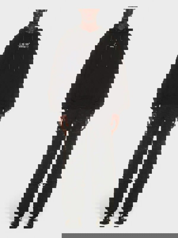 Off - White Give Me Space Dbl String Hoodie Black - Supplied FashionOff - White