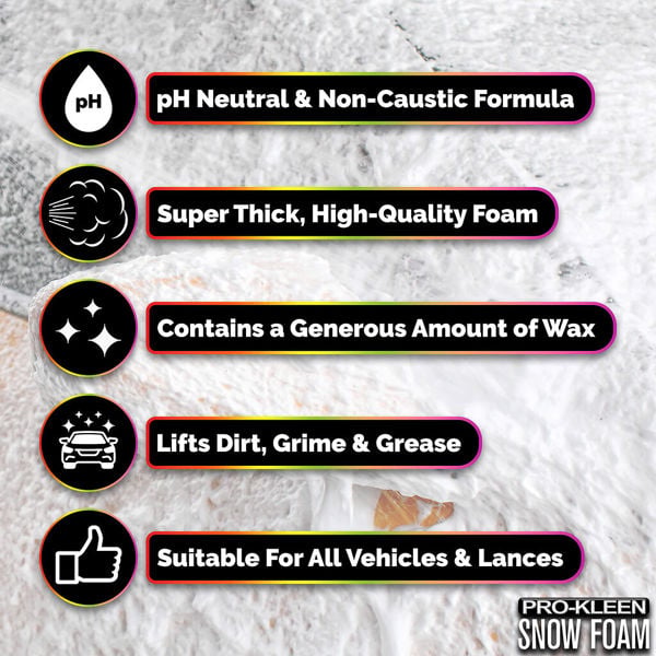 ProKleen Pro-Kleen Snow Foam - Produces Thick Foam to Remove Dirt, Grime, Grease and More 10L Bubblegum