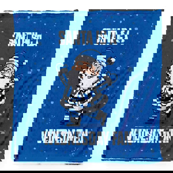 BritishmadeGifts Santa is a Wednesday Football Fan - Luxury Fleece Blanket 150cm X 150cm