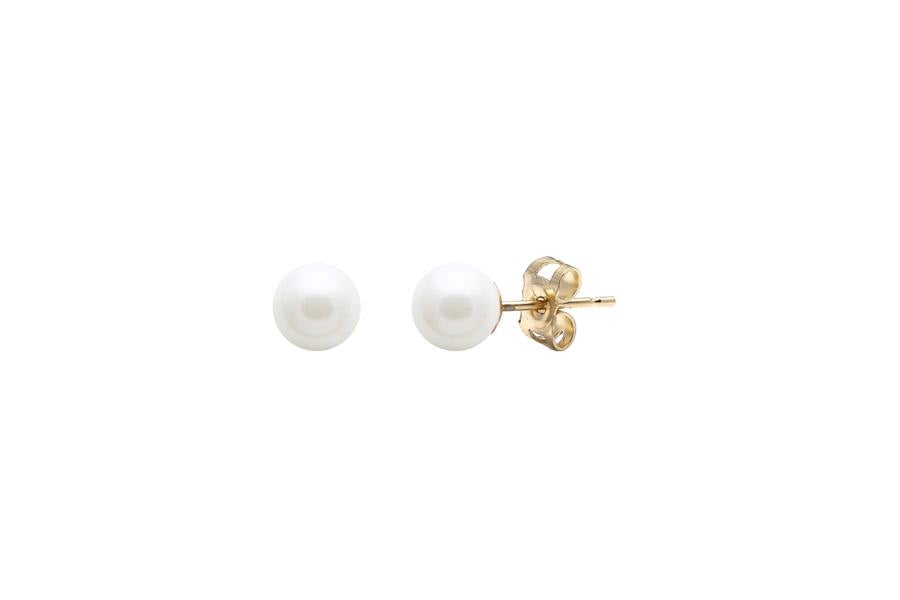 Sarah Layton Freshwater Pearl Stud Earrings, 4-4.5mm - 9ct Yellow Gold - ESRWYG4