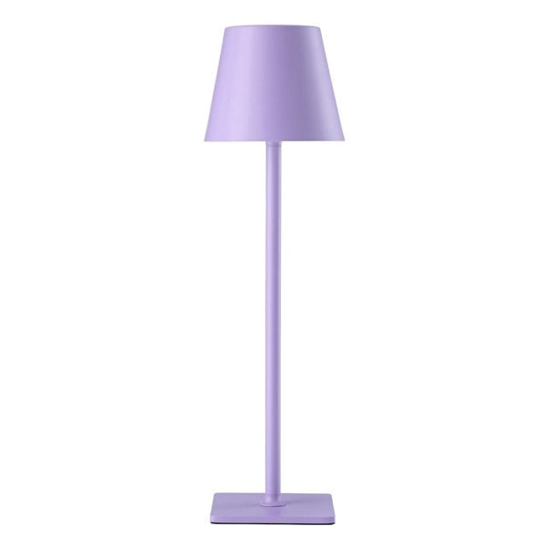 Tall Lilac Rechargeable Touch Dimmable Table Lamp with Metal Shade Image 1