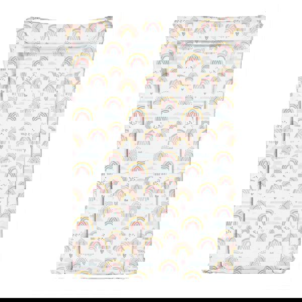 Ceba Deluxe Baby Girl Waterproof Changing Mat with Raised Edges - Unique Pink Rainbows