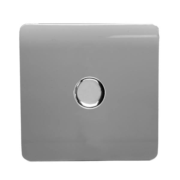 Trendi 1 Gang 2 Way 150w LED Dimmer Screwless 10 Amp Wall Light Switch in Light Grey - ART-LDM150WLG
