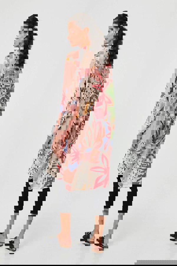 Pink | Abstract Longline Relaxed Shirt Dress
