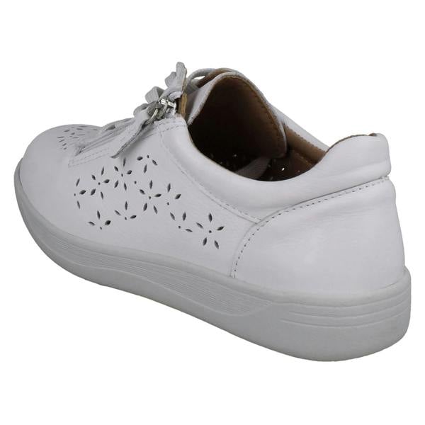 DB Shoes Ladies DB Shoes Floral Cut Out Leather Trainers Kaunas