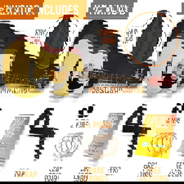 3rd Avenue Full Size Cutaway Acoustic Guitar Pack Natural Acoustic Guitars#Colour_Natural