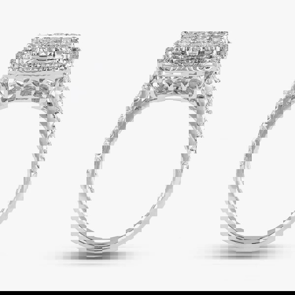 T. H. Baker 18ct White Gold 1.73ct Brilliant Cut Diamond Square Cluster Ring R27413GW18DD