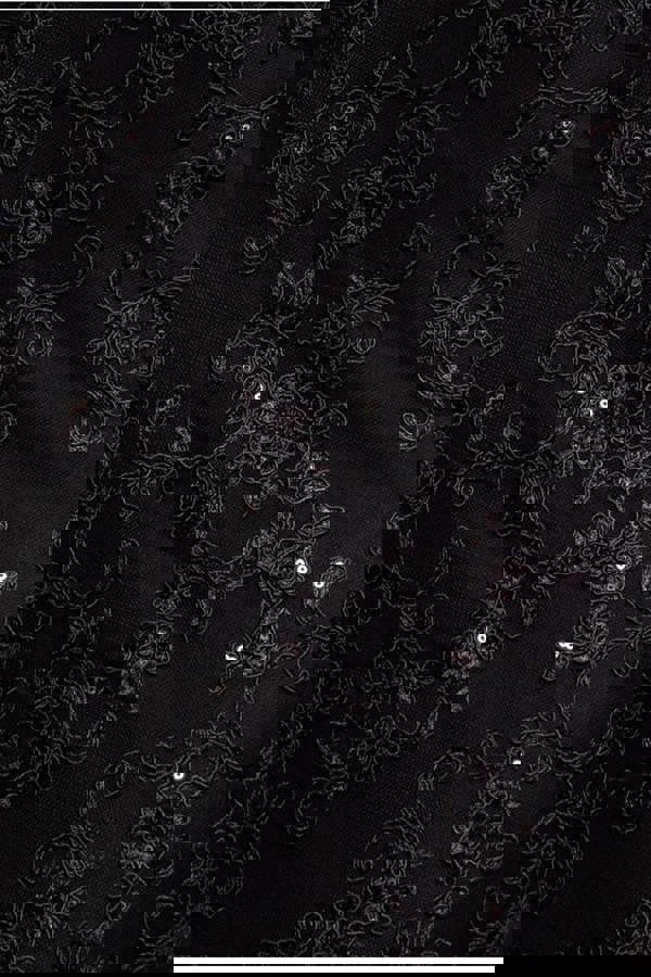 Sequin Scallop Lace Midi Dress - Black DR3960