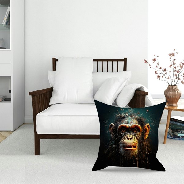 Warren Reed Splashart Monkey Face Floor Cushion