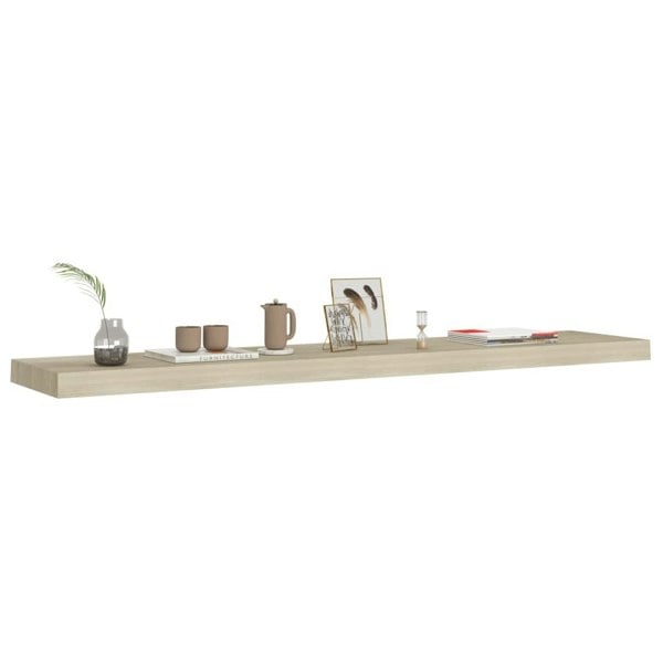 Berkfield Floating Wall Shelf Oak 120x23.5x3.8 cm MDF