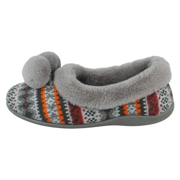 Rose Bank Ladies Rose Bank Memory Foam Aztec Print Pom Pom Slippers Lizzy