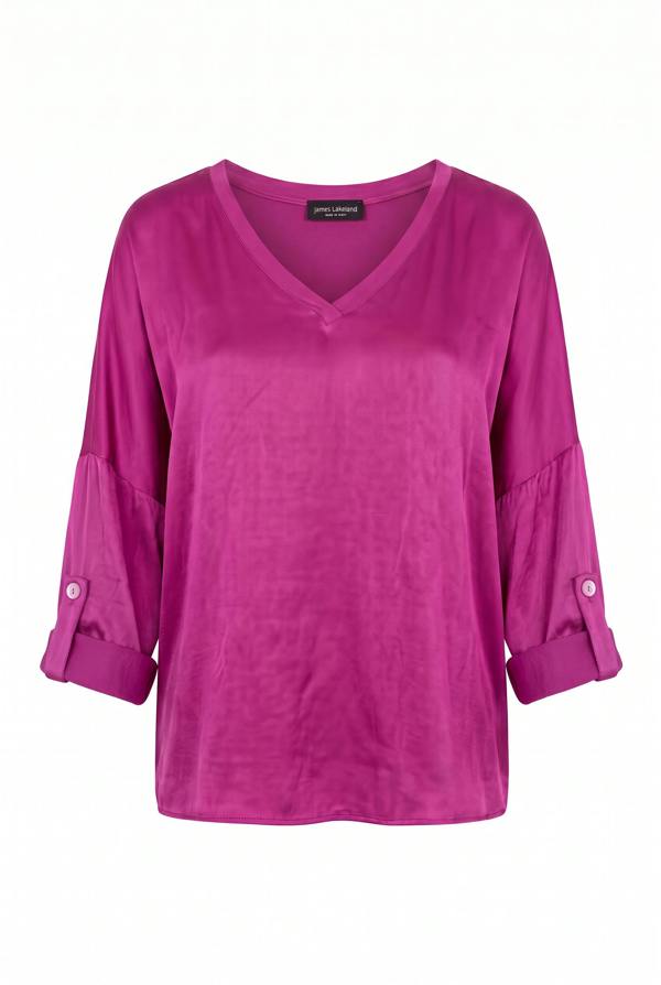 James Lakeland Satin Blouse Purple